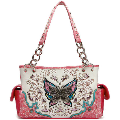 Butterfly Floral Women Purse with Matching Wallet Set