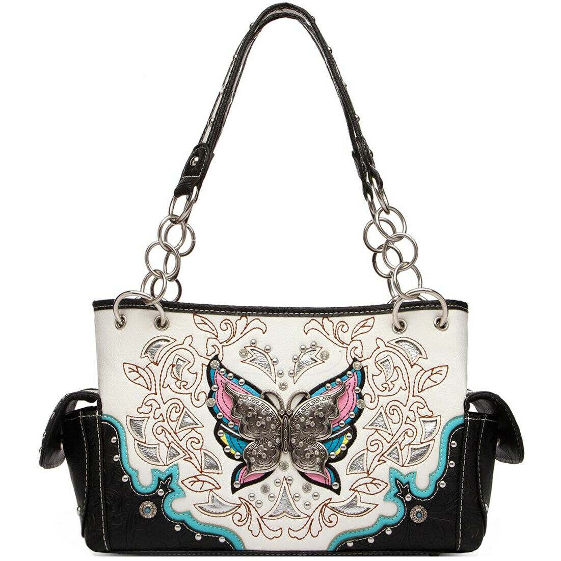 Butterfly Floral Women Purse with Matching Wallet Set