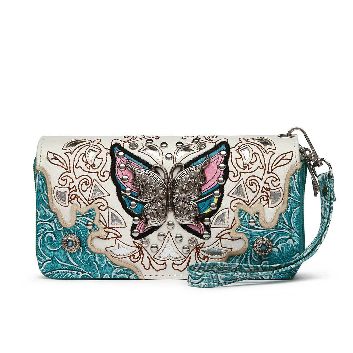 Butterfly Floral Women Purse with Matching Wallet Set