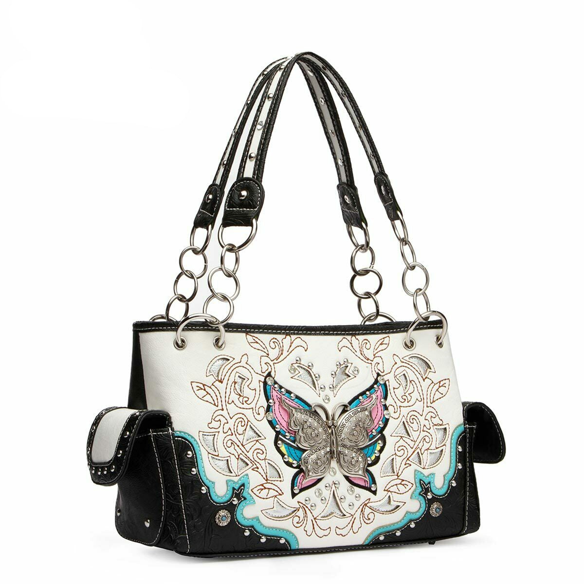 Butterfly Floral Women Purse with Matching Wallet Set