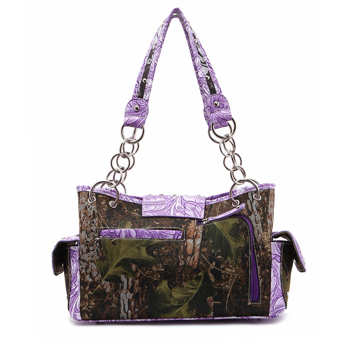 Camouflage Buckle Women Purse with Matching Wallet Set