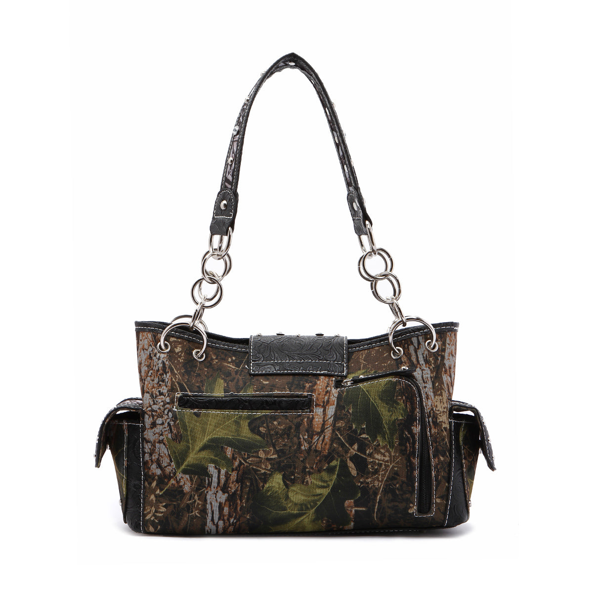 Camouflage Buckle Women Purse with Matching Wallet Set