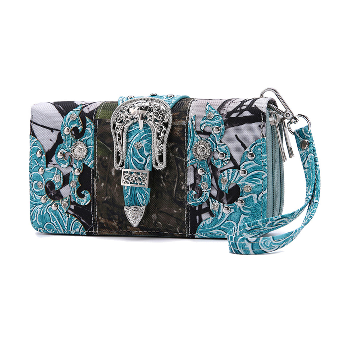 Camouflage Buckle Women Purse with Matching Wallet Set