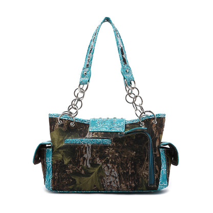 Camouflage Buckle Women Purse with Matching Wallet Set