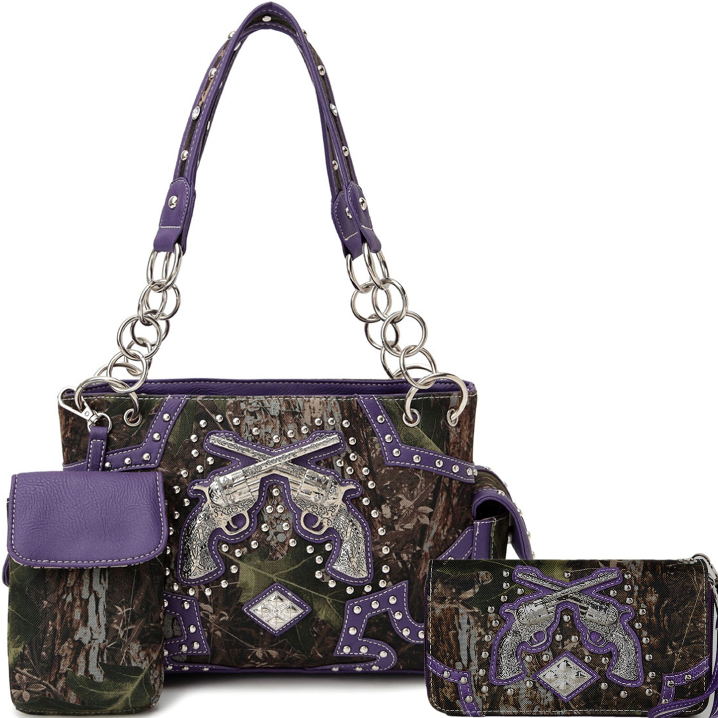 Camouflage Double Pistol Women Crossbody Bag