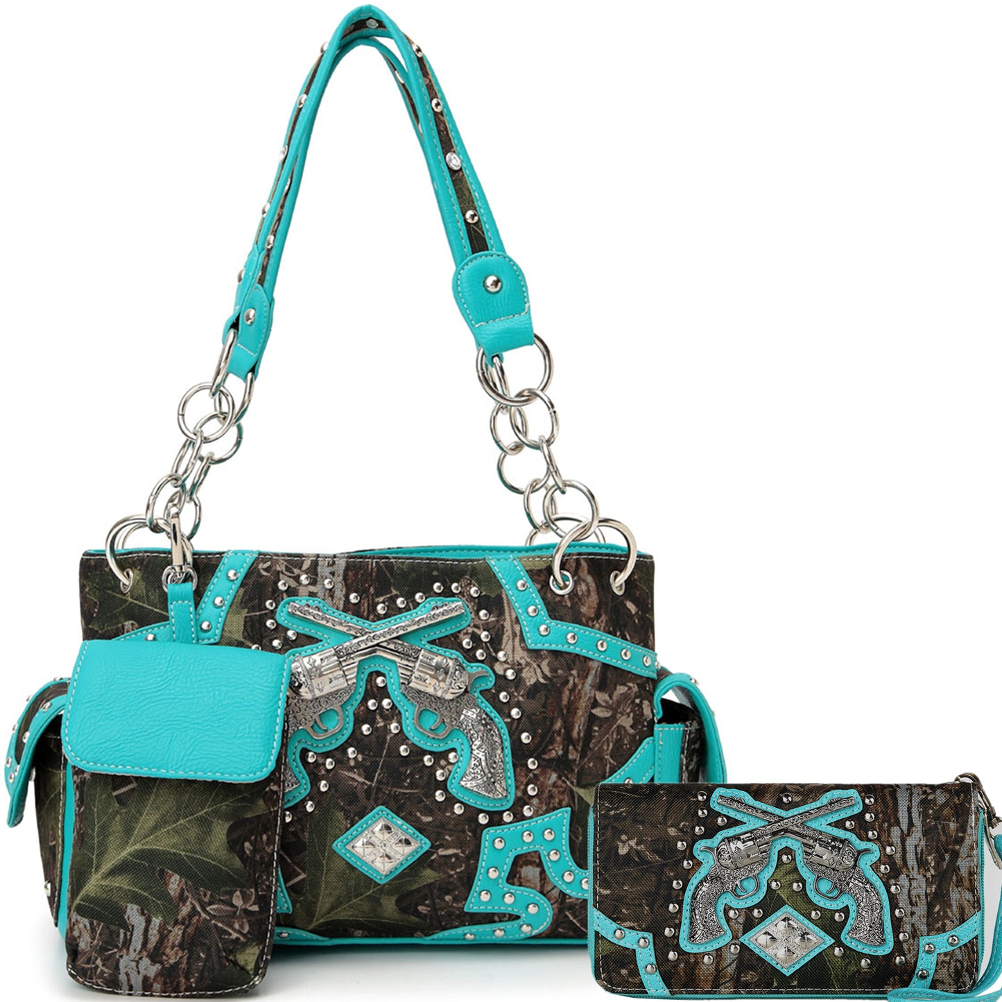 Camouflage Double Pistol Women Crossbody Bag