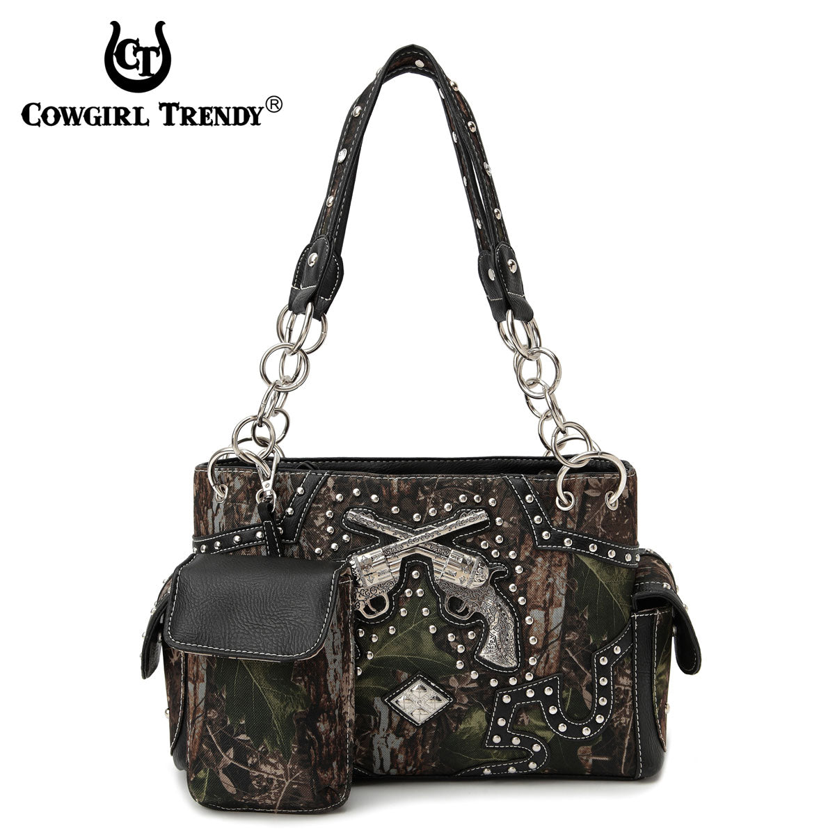 Camouflage Double Pistol Women Crossbody Bag