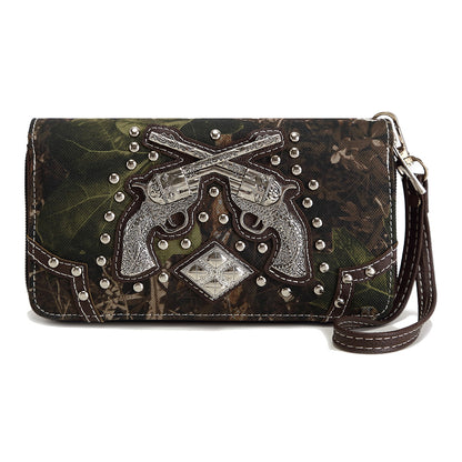 Camouflage Double Pistol Women Crossbody Bag