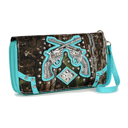 Camouflage Double Pistol Women Crossbody Bag