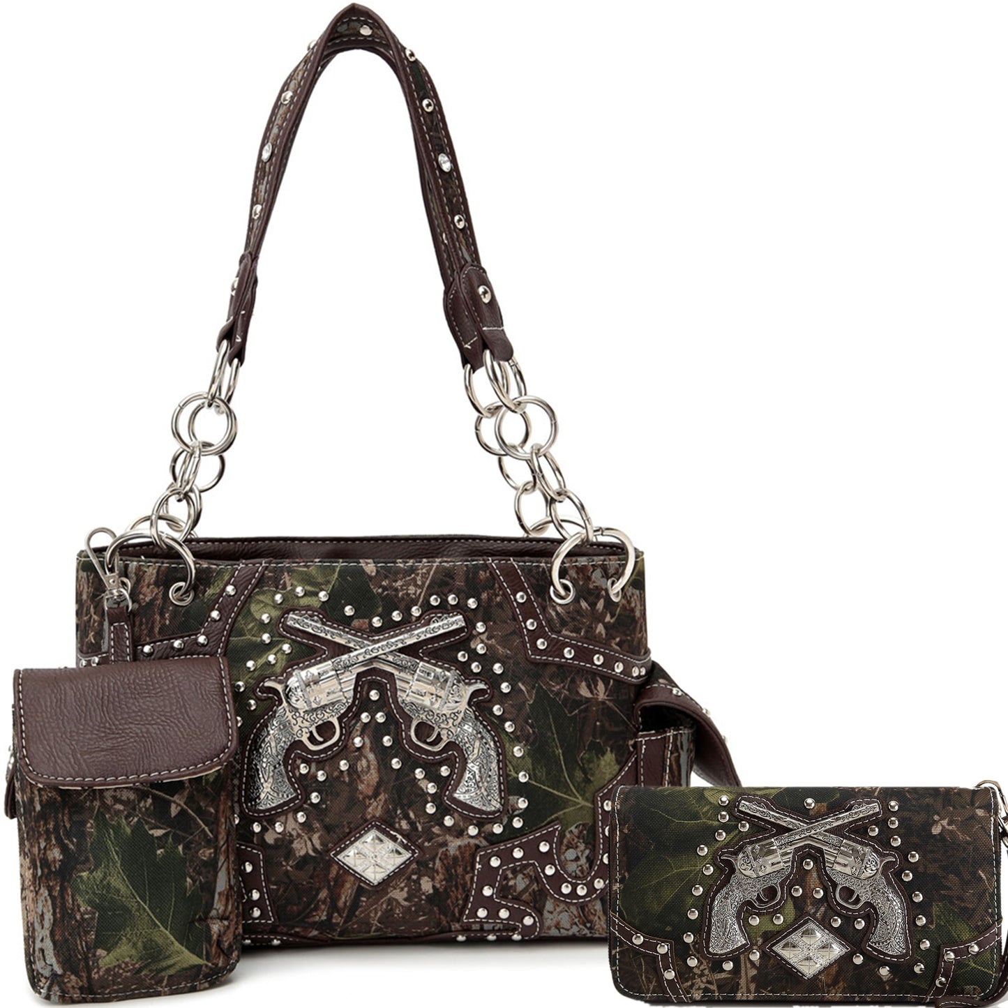 Camouflage Double Pistol Women Crossbody Bag