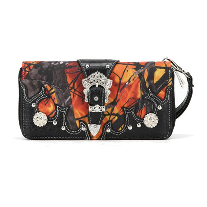 Camouflage Buckle Women Purse with Matching Wallet Set