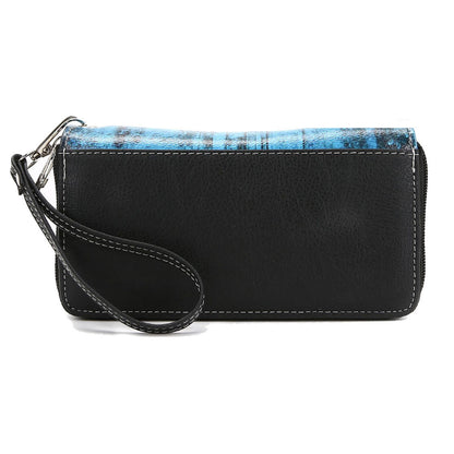 Dragonfly Western Style Women Double Zipper Wallet