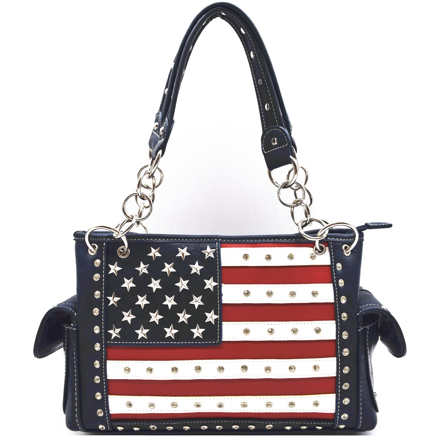 USA Flag Women Purse with Matching Wallet Set