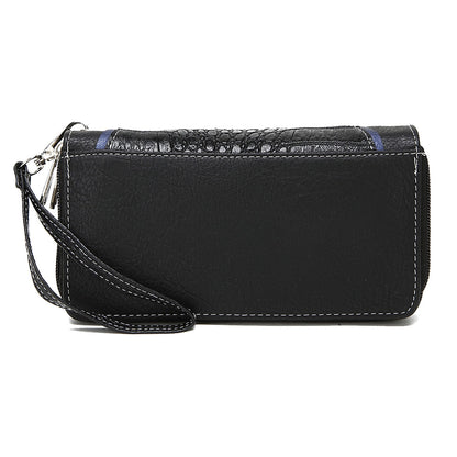 Western Style Conchos Studded Women Double Zipper Wallet