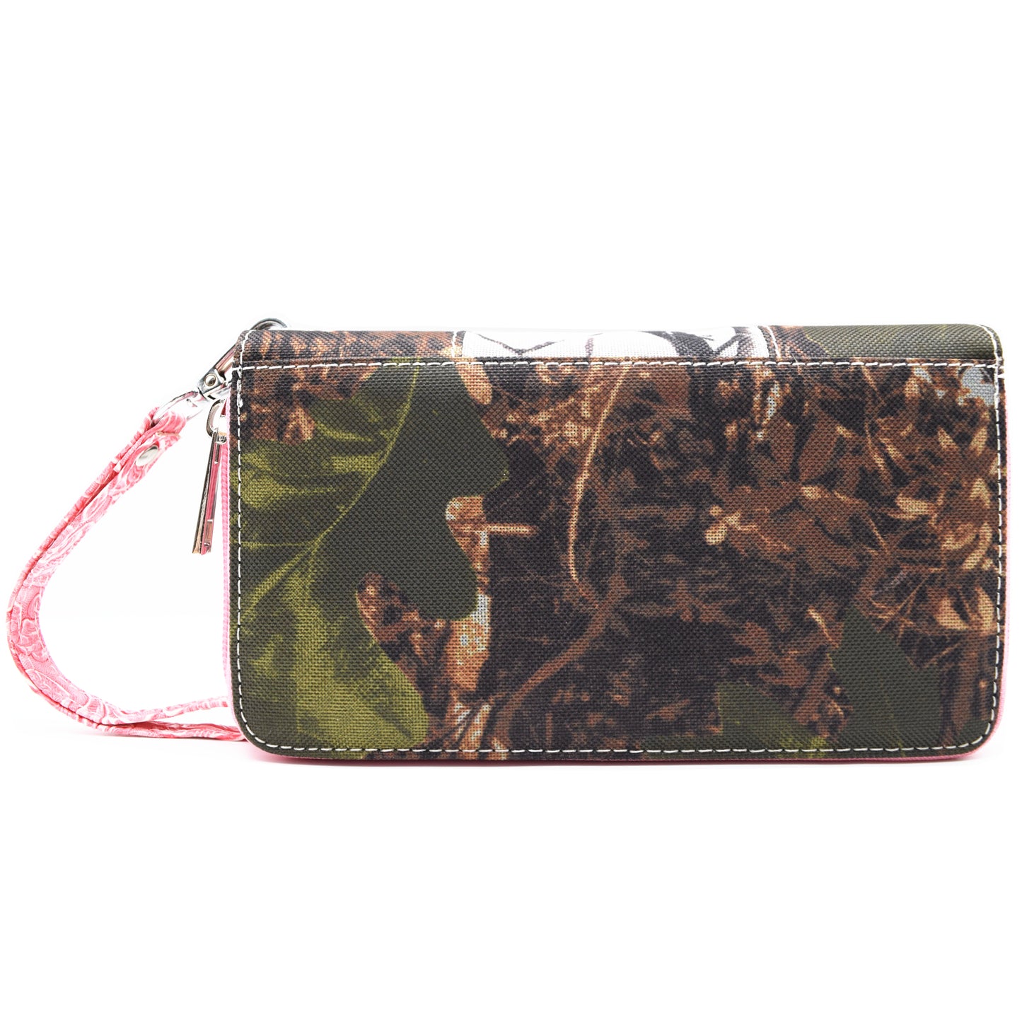 Camouflage Cross Studded Women Double Zipper Wallet