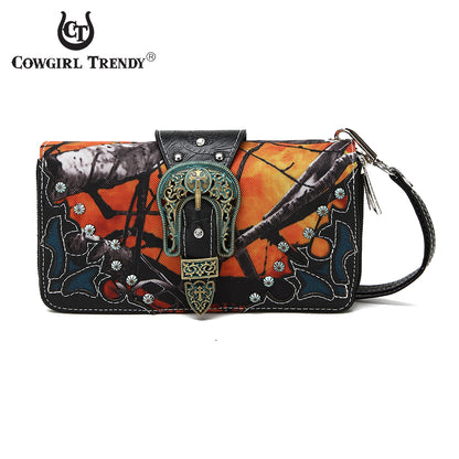 Camouflage Buckle Women Double Zipper Wallet