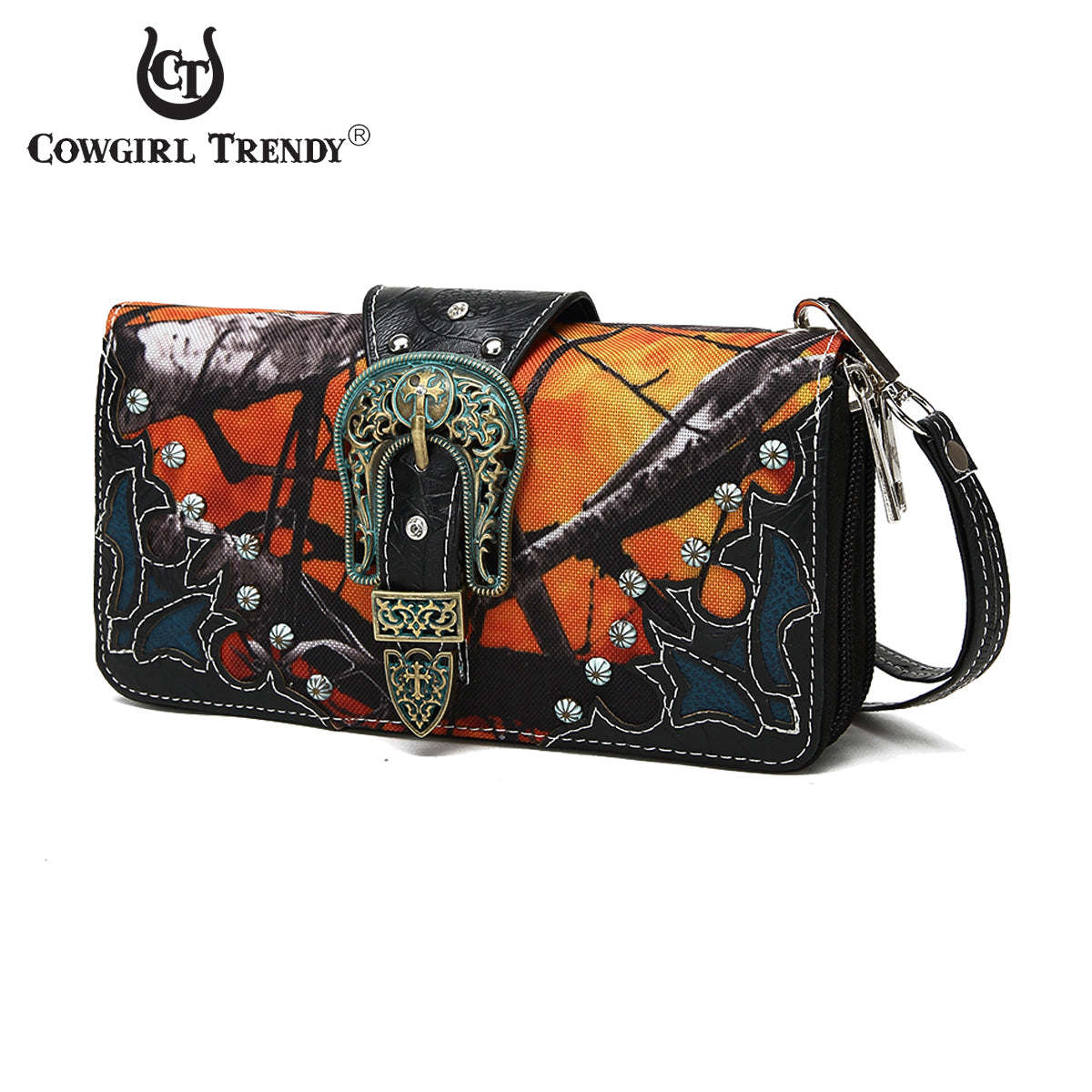 Camouflage Buckle Women Double Zipper Wallet