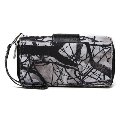 Camouflage Buckle Women Double Zipper Wallet