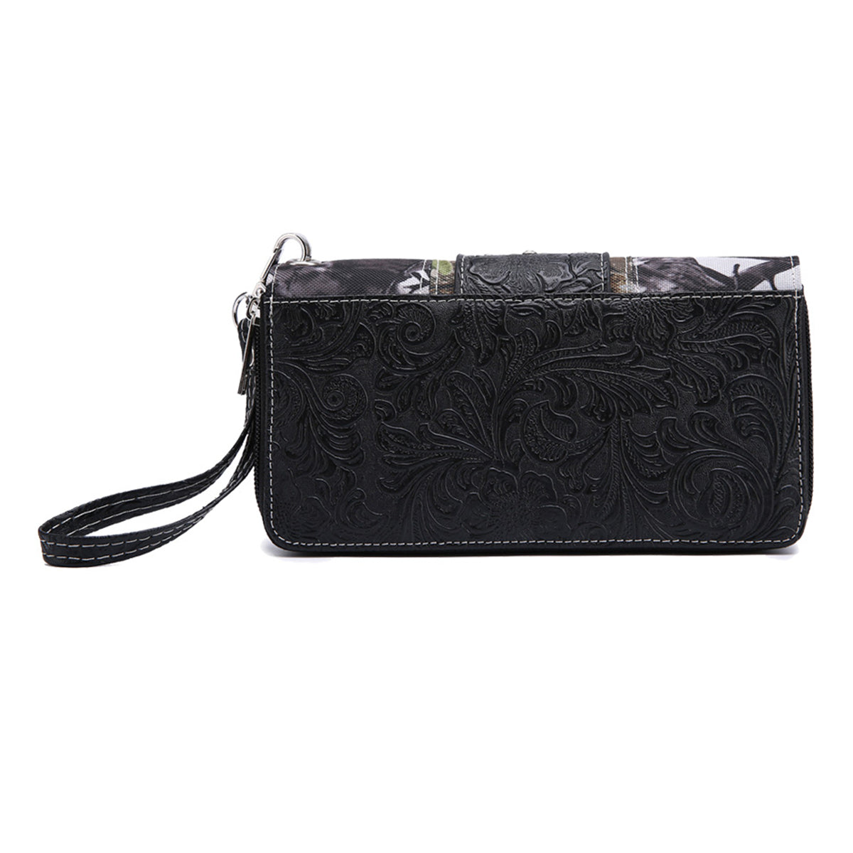 Camouflage Buckle Women Double Zipper Wallet