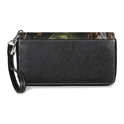 Camouflage Cross Pistol Women Double Zipper Wallet