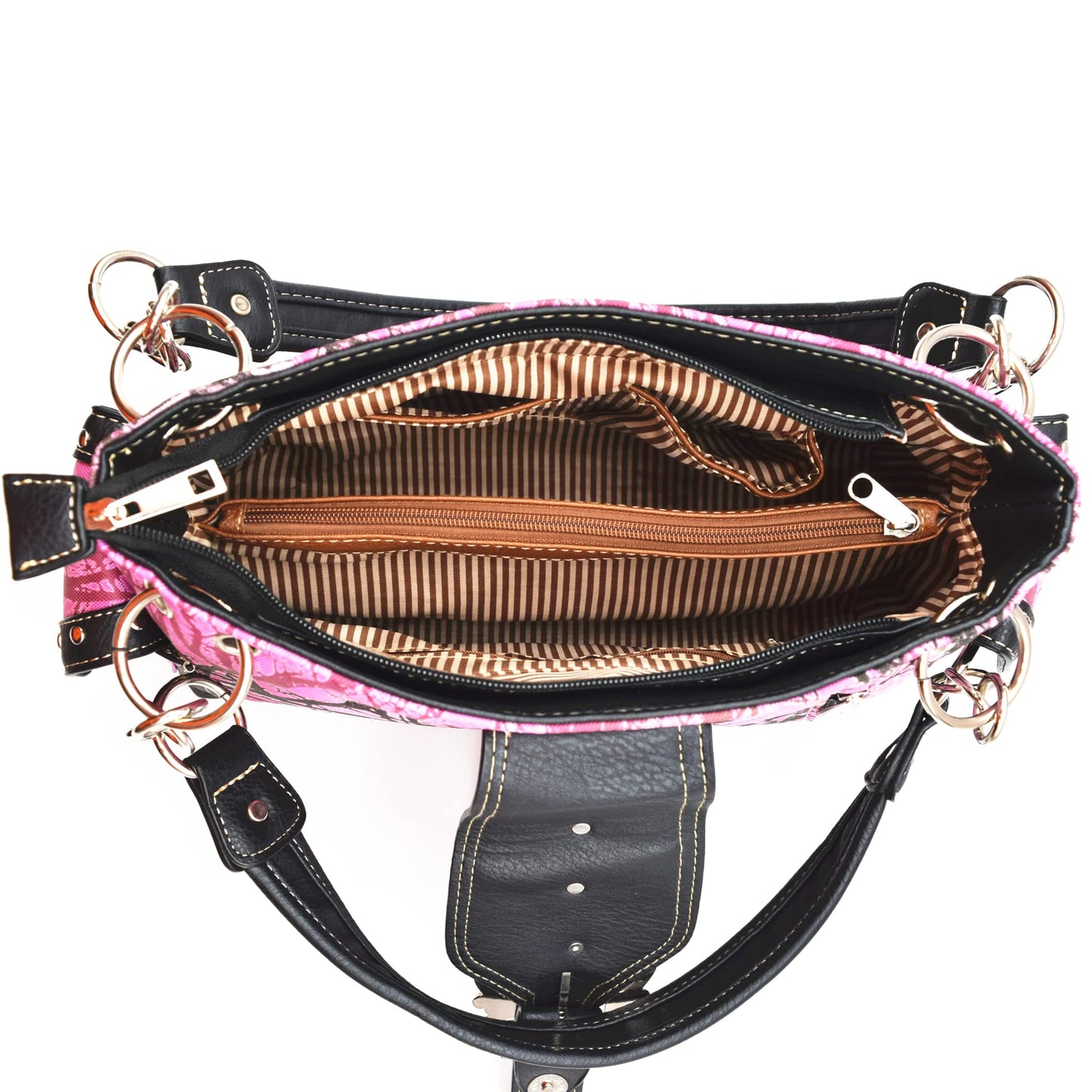 Camouflage Buckle Purse Floral Shine Glow With Matching Wallet Set