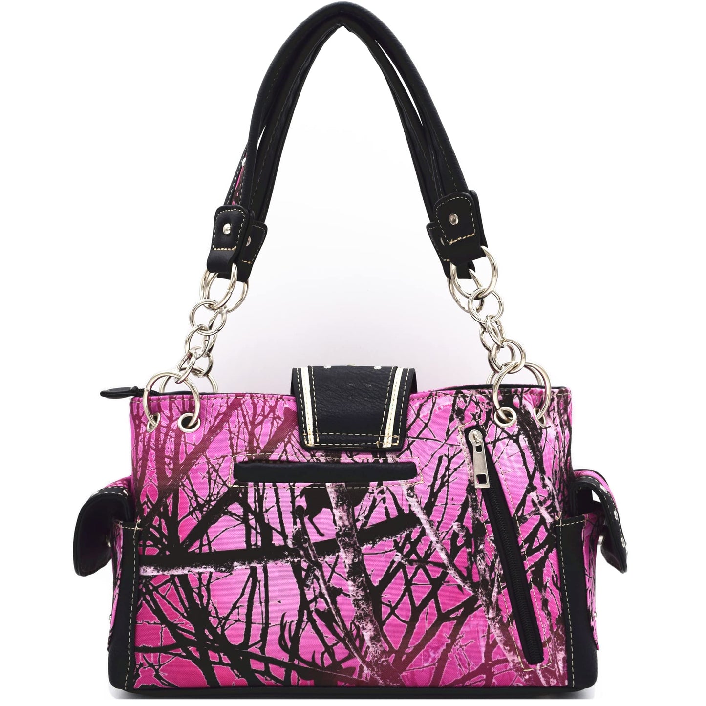 Camouflage Buckle Purse Floral Shine Glow With Matching Wallet Set